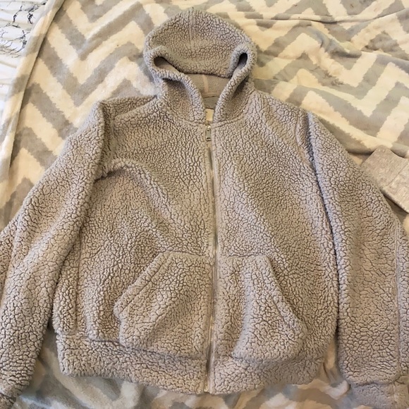 fluffy zip up jackets